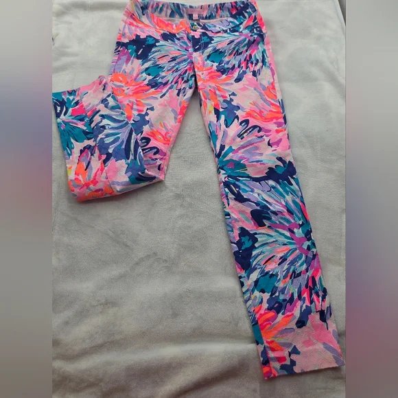 Lilly Pulitzer Women’s Pants Size 4 Multicolor Floral Print Stretch - Picture 2 of 9